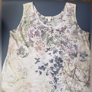 Coldwater Creek 1X Floral Tank top